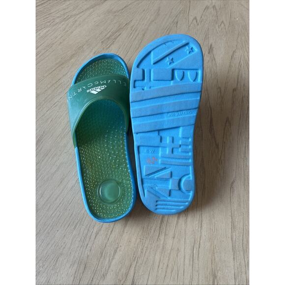 VTG Adidas Adissage Stella McCartney Slides Women's 5, Turquoise Blue Green RARE - Picture 6 of 6